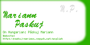 mariann paskuj business card